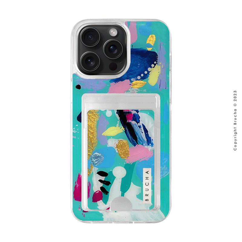 Funda Impact con cartera pintada a mano para iPhone 13 Pro Max- Bora