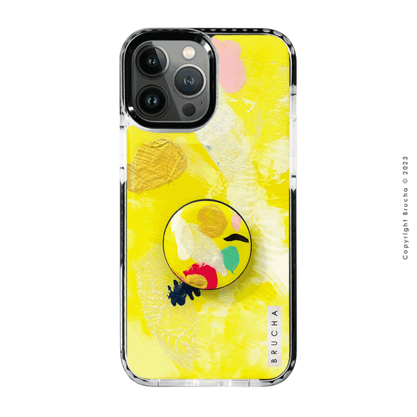 Set de funda ultra protectora, holder match y mica vidrio templado, pintada a mano para iPhone 12/13 Pro Max - Riga