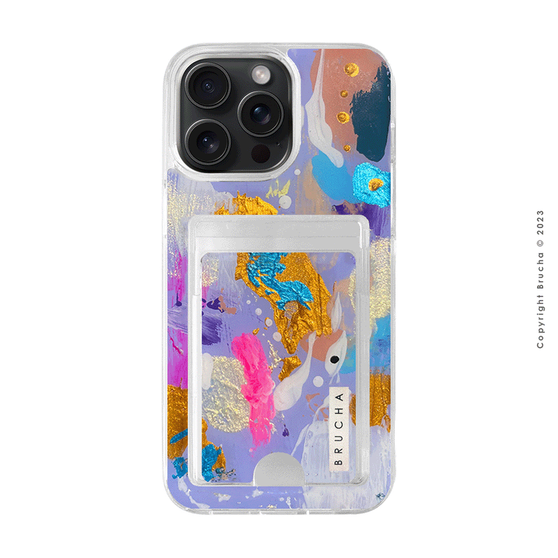 Funda Impact con cartera pintada a mano para iPhone 14 Pro Max - Caracol
