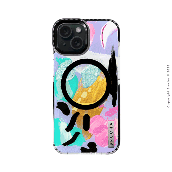 Funda Magsafe ultra protectora pintada a mano para iPhone 15 - Lyrics