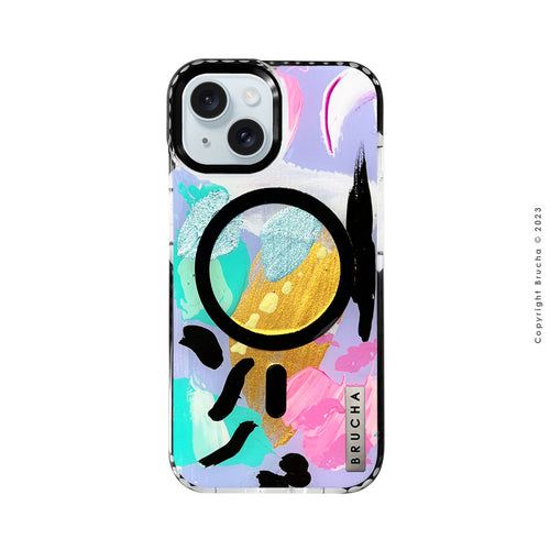 Funda Magsafe ultra protectora pintada a mano para iPhone 15 - Lyrics