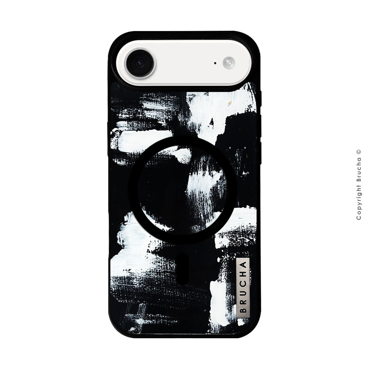 Funda MagSafe ultra protectora pintada a mano para iPhone 17 Air - Pared Negra