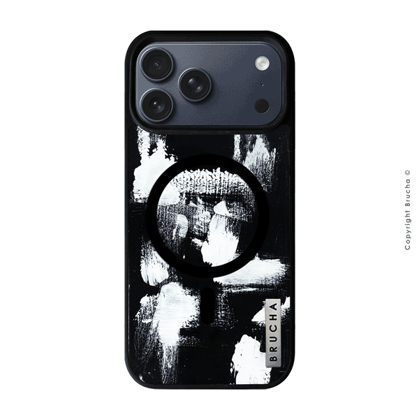 Funda MagSafe ultra protectora pintada a mano para iPhone 17 Pro - Pared Negra