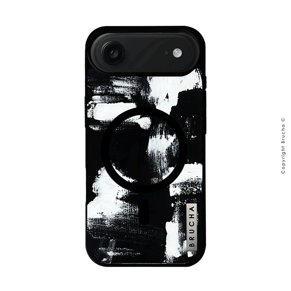 Funda MagSafe ultra protectora pintada a mano para iPhone 17 Air - Pared Negra