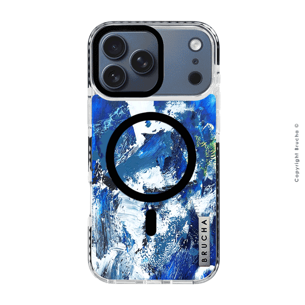Funda Magsafe ultra protectora pintada a mano para iPhone 17 Pro - Klein