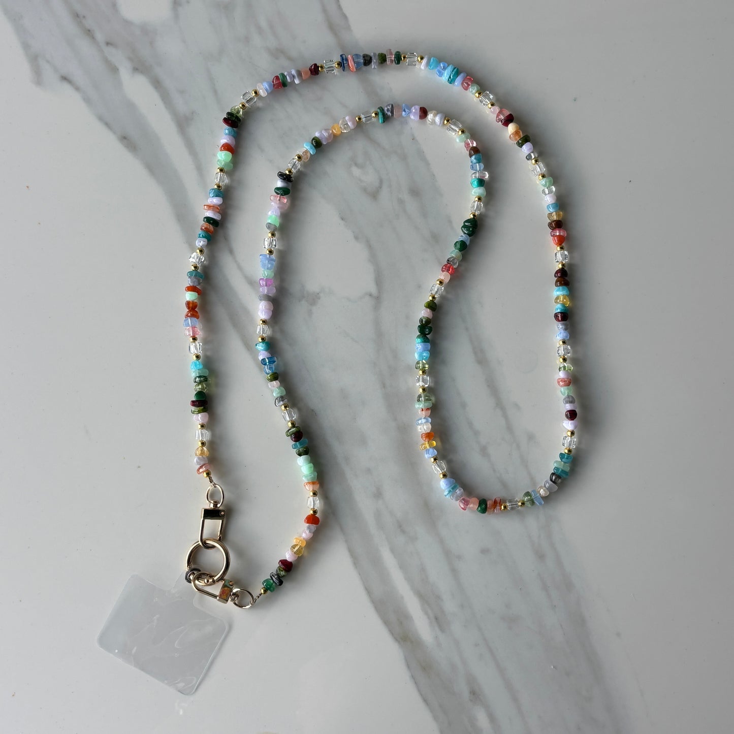 Correa para celular hands free de piedras de colores