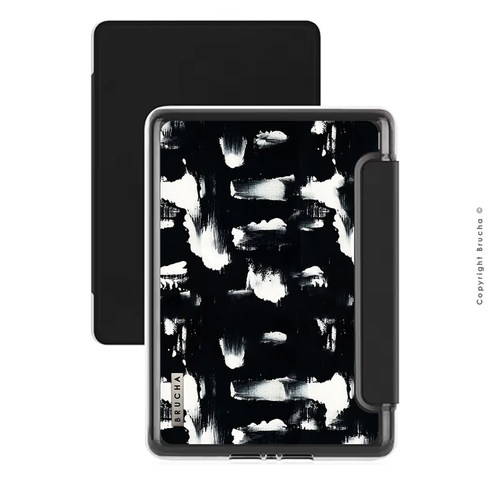 Funda ultra protectora para Kindle con tapa protectora de pantalla pintada a mano pieza única - Pared Negra