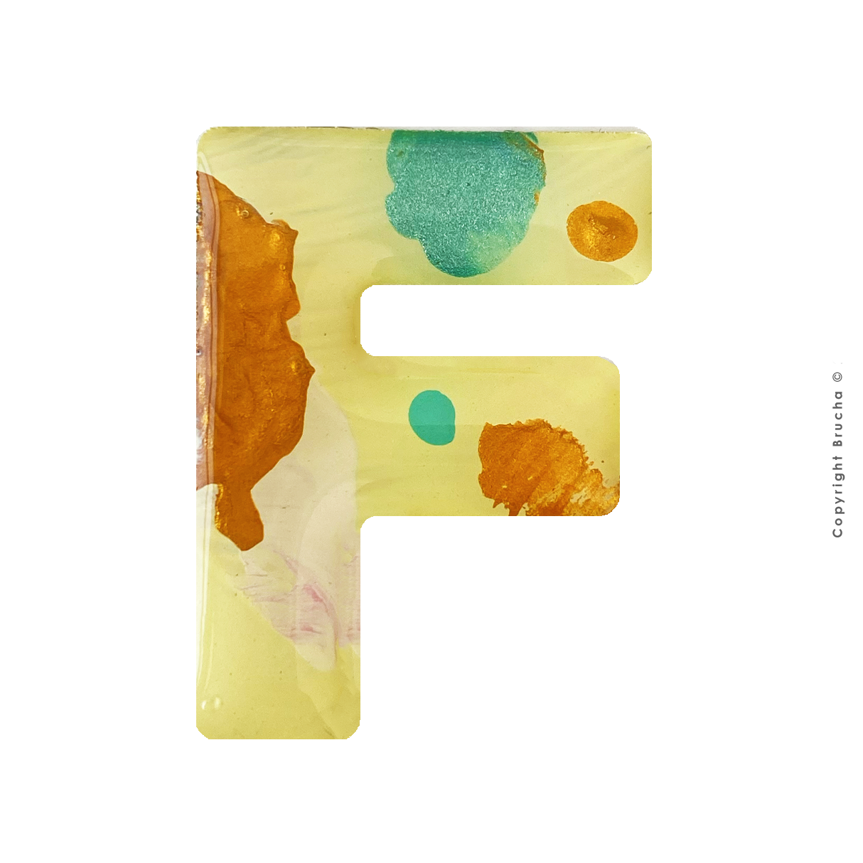 Sticker pintada a mano pieza única letra - F