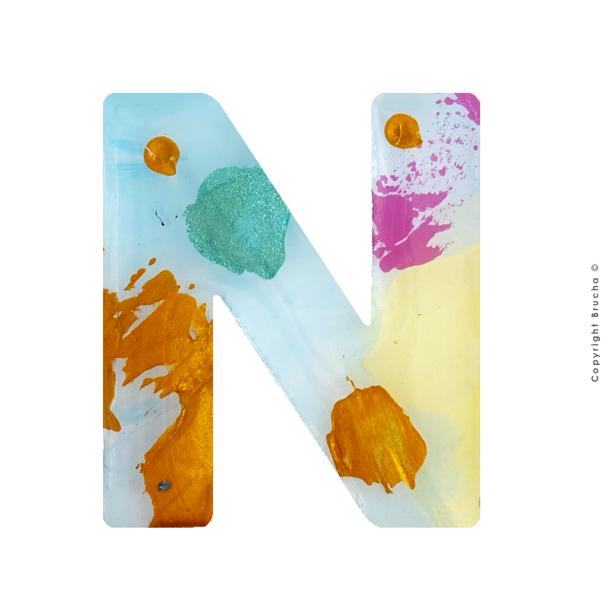 Sticker pintada a mano pieza única letra - N