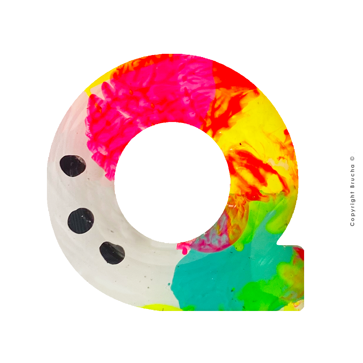 Sticker pintada a mano pieza única letra - Q