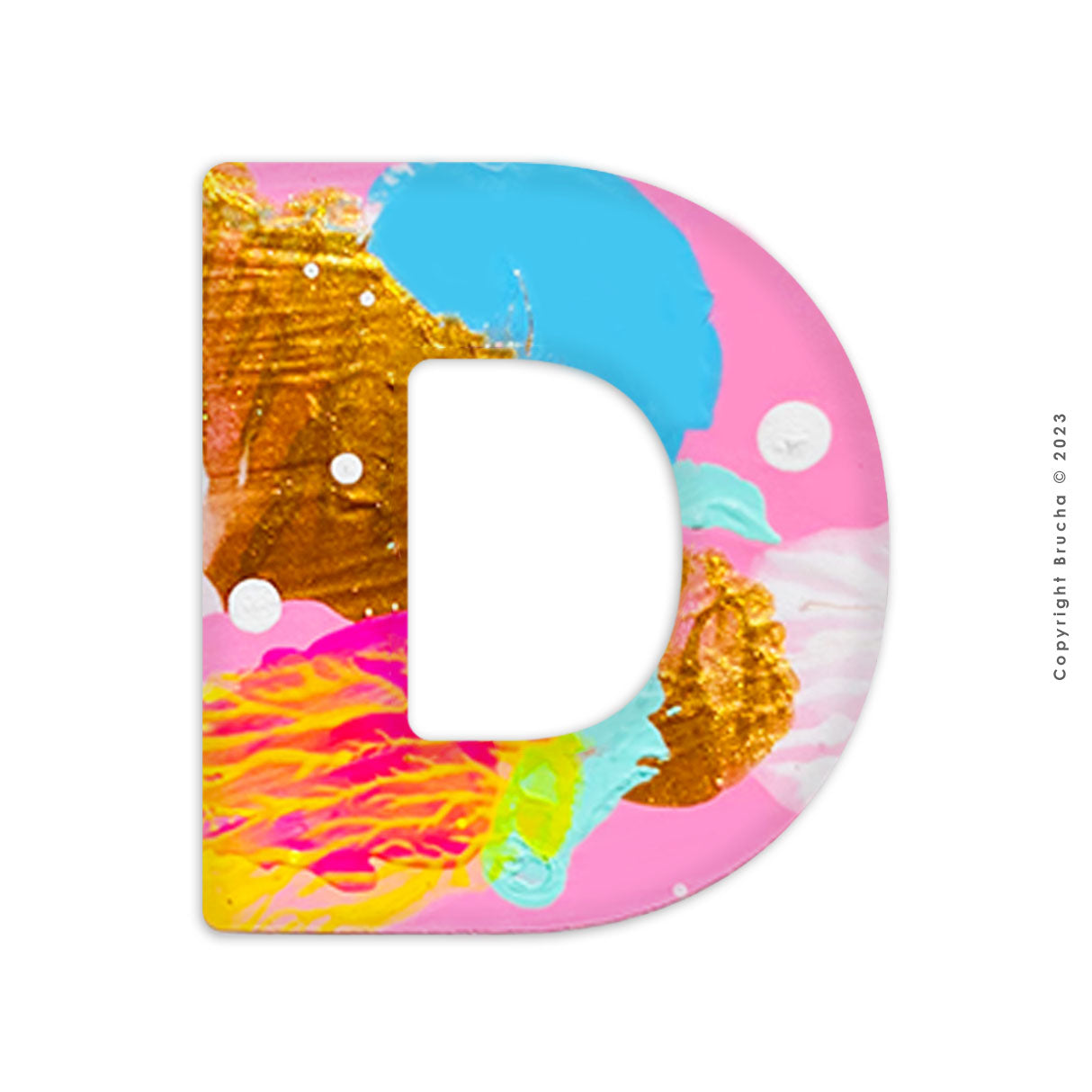 Sticker pintada a mano pieza única letra - D