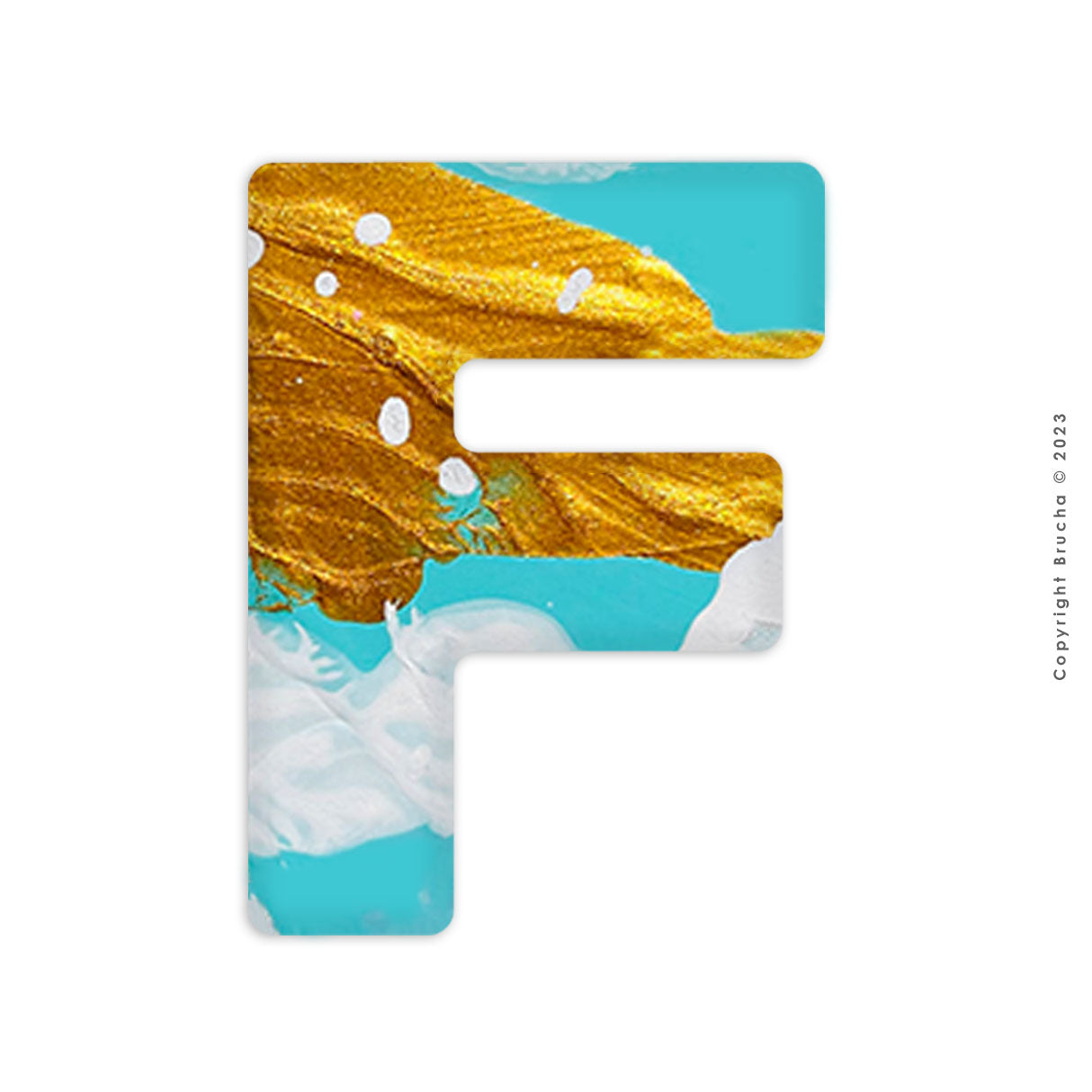 Sticker pintada a mano pieza única letra - F