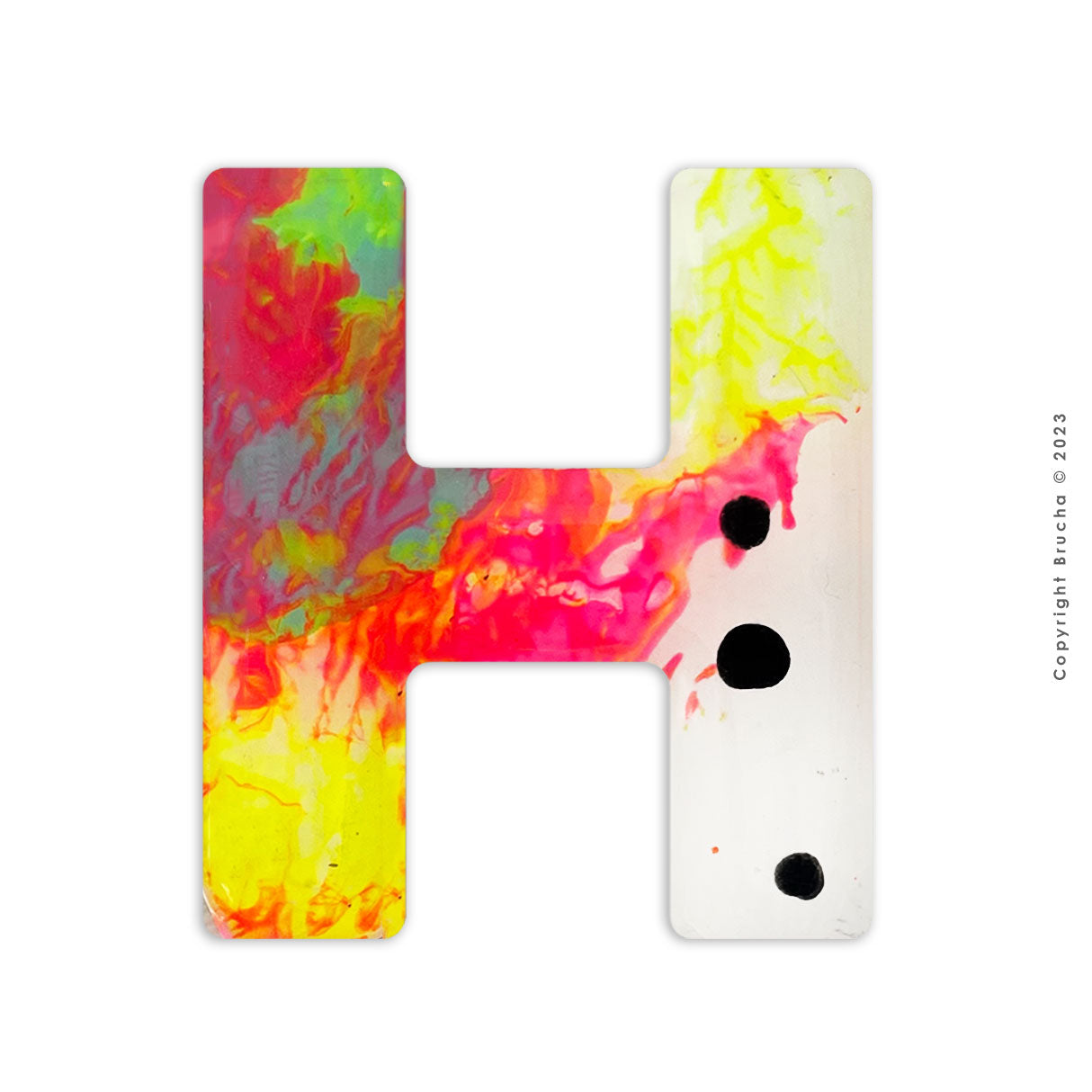 Sticker pintada a mano pieza única letra - H