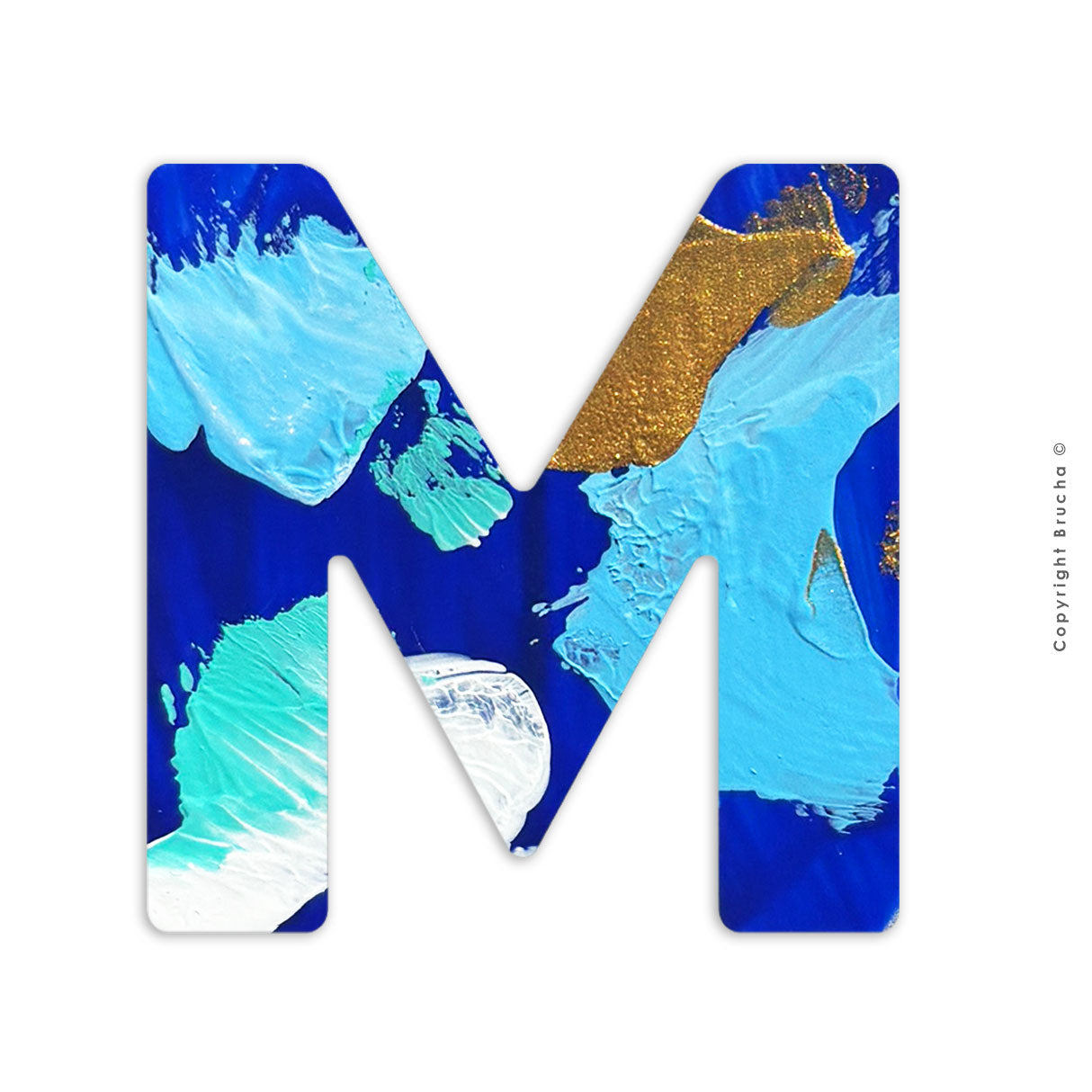 Sticker pintada a mano pieza única letra - M