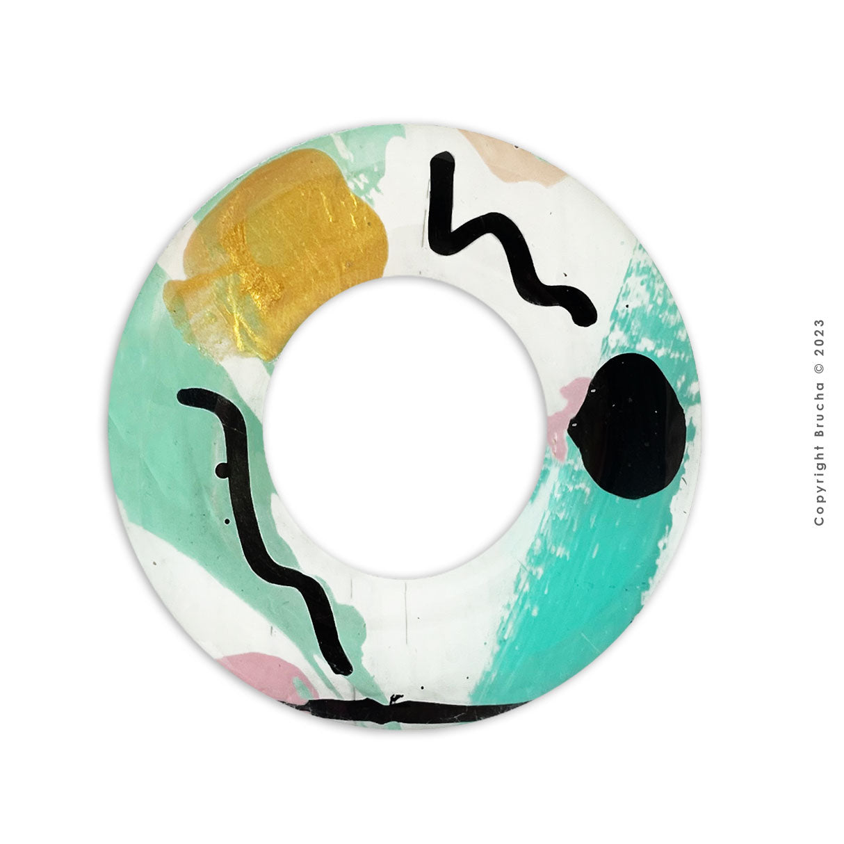 Sticker pintada a mano pieza única letra - O