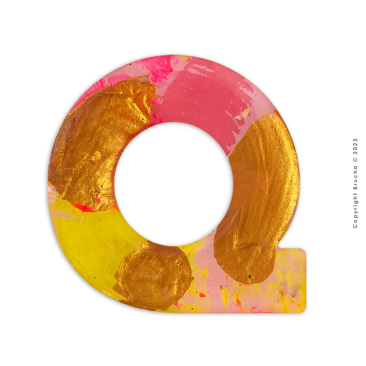 Sticker pintada a mano pieza única letra - Q