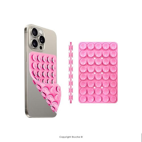 Soporte para celular con ventosa de silicona de doble cara - Rosa claro