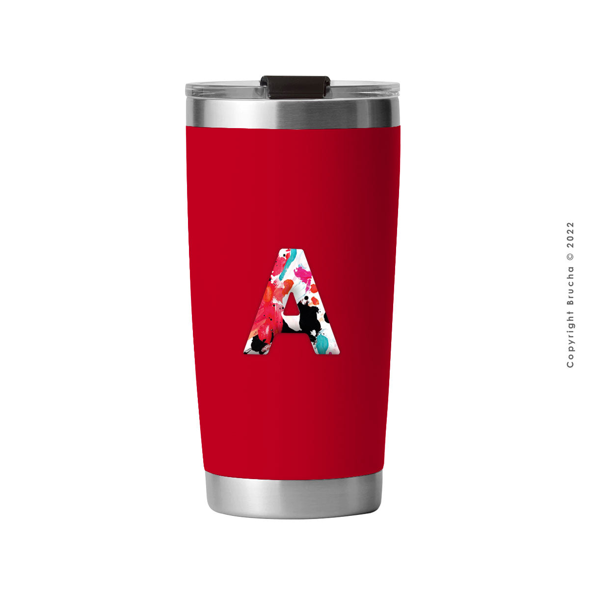 Termo Rojo con Inicial Colores 20 oz