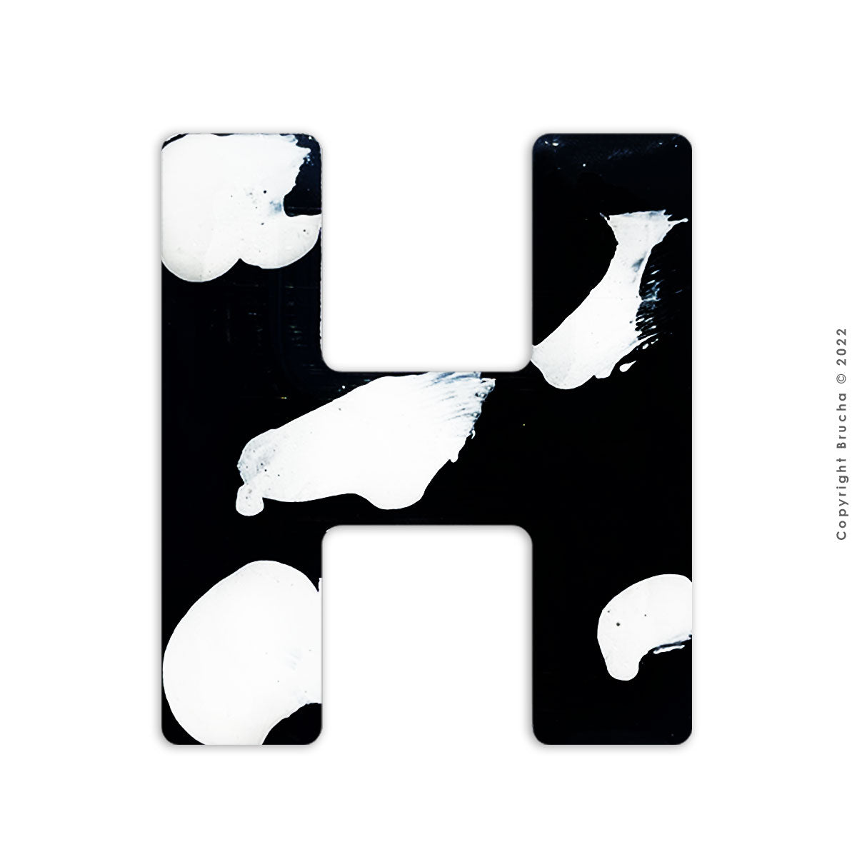 H -B&W colección sticker