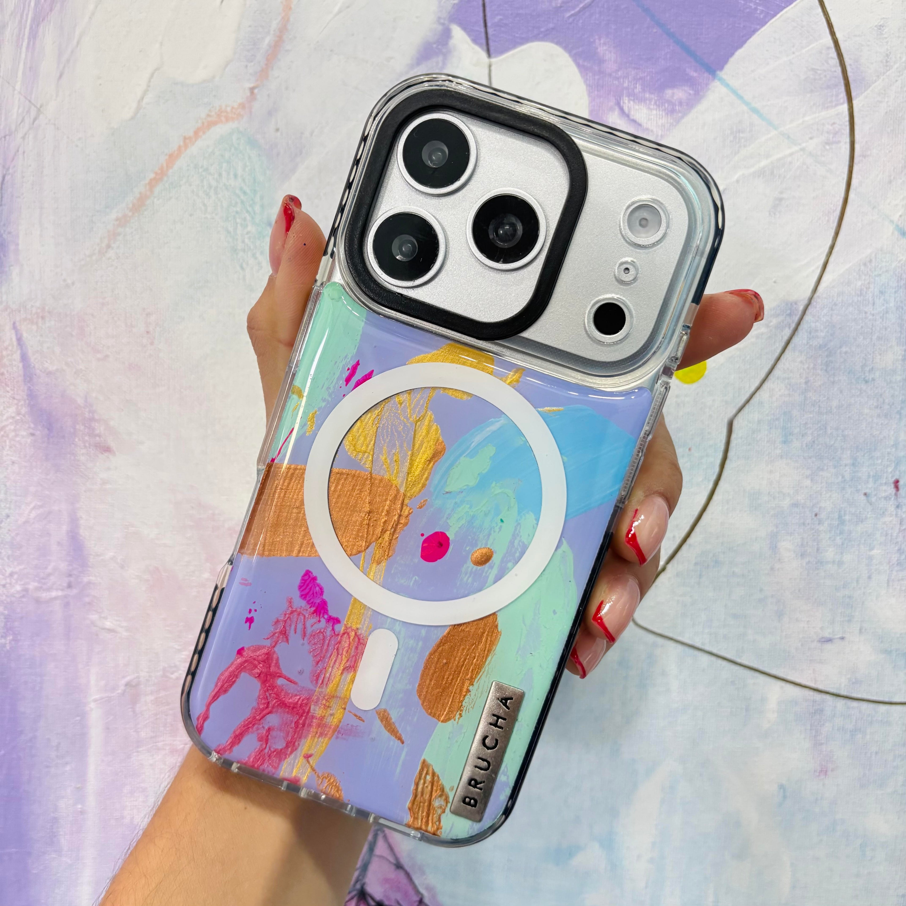 Funda Magsafe ultra protectora pintada a mano para iPhone 17 Pro - Bat