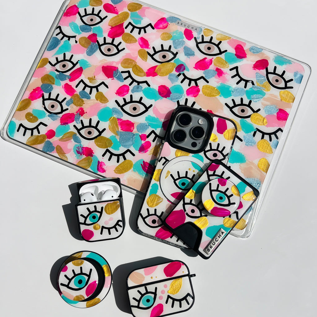 Cartera MagSafe con phone holder incluido handpainted - I See You