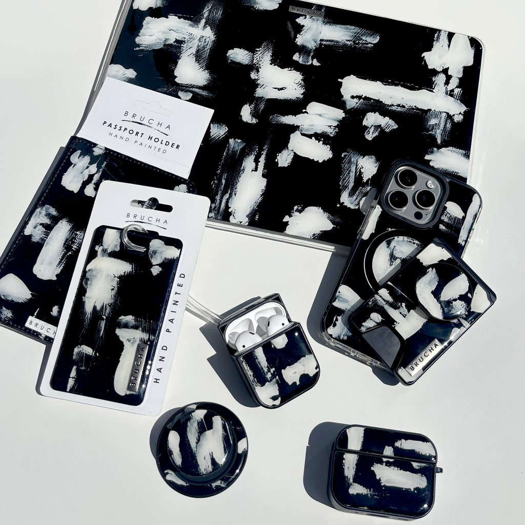 Funda ultra protectora para iPad pintada a mano pieza única - Pared Negra