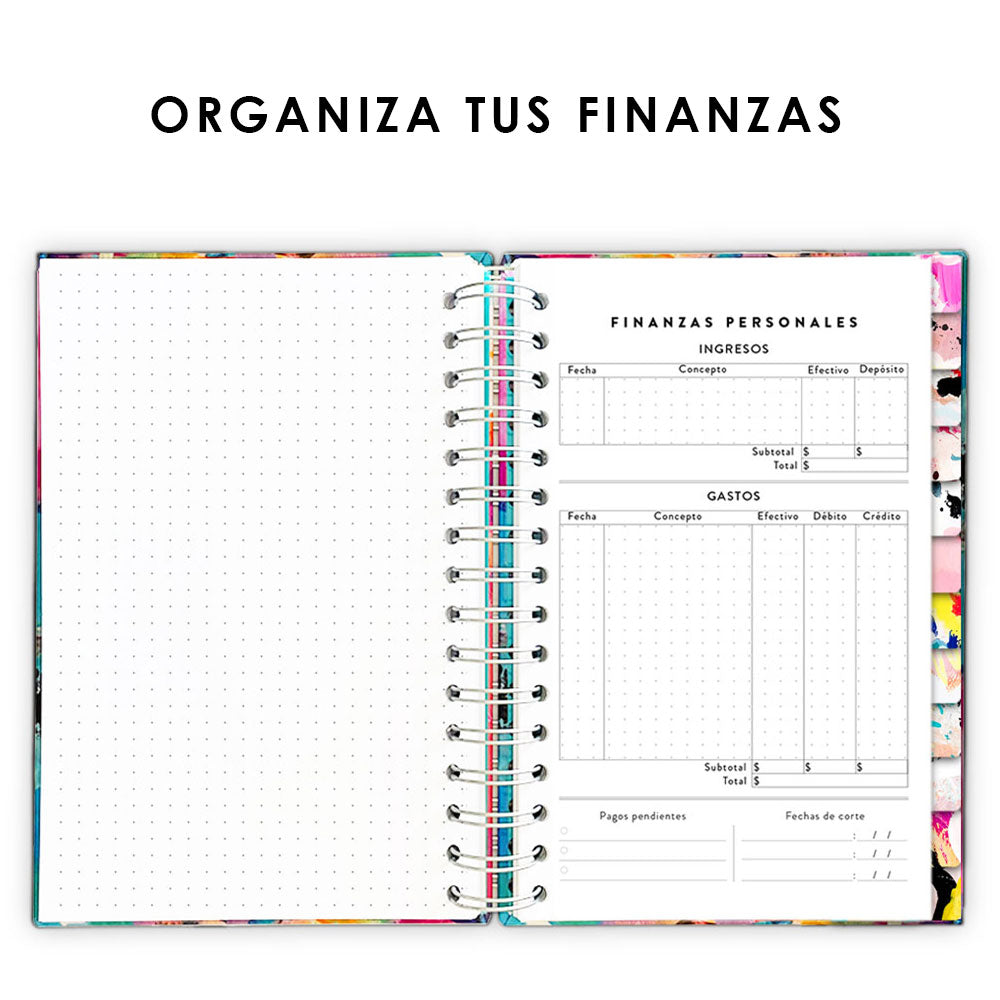 Agenda, planificador mensual y semanal, organizador, diario, metas modelo: Petra