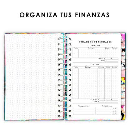 Agenda, planificador mensual y semanal, organizador, diario, metas modelo: Petra
