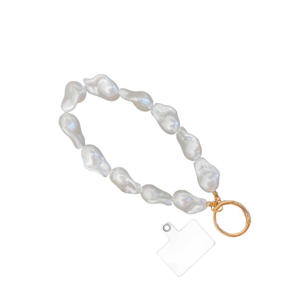 Correa de mano para celular desmontable hands-free de perlas tornasol ultra resistente