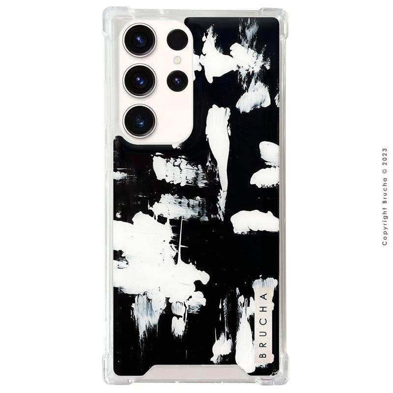 Funda ultra protectora pintada a mano para Samsung Galaxy S23 Ultra - Pared Negra