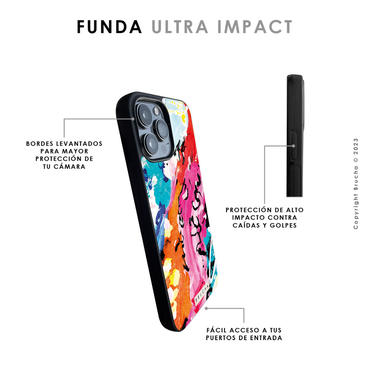 Funda para iPhone ultra resistente impresa con Print original de Brucha - Turín