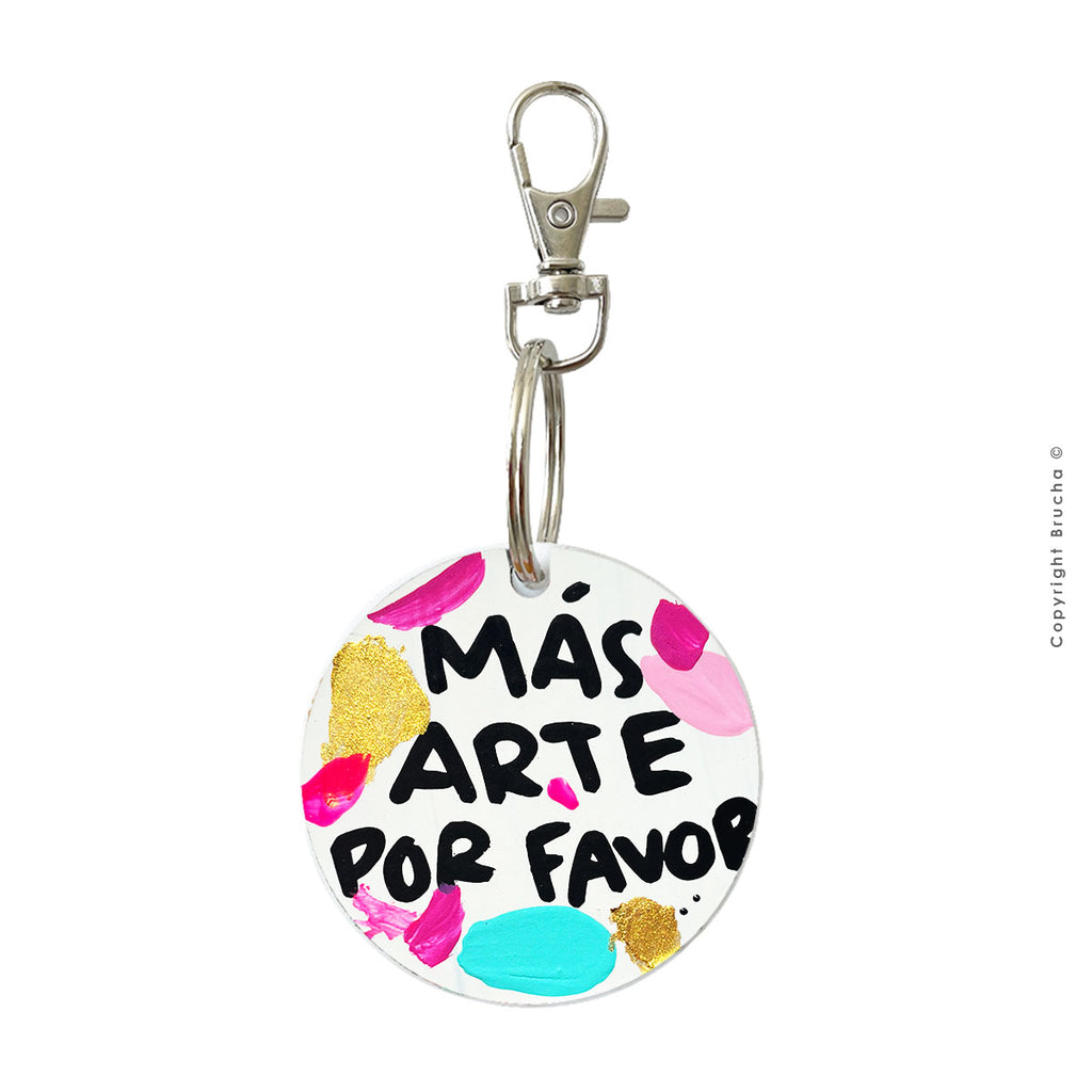 MÁS ARTE POR FAVOR - Llavero pintado a mano doble vista pieza única