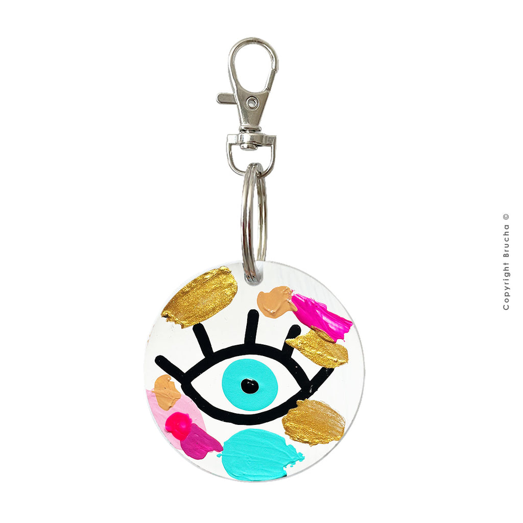 I SEE YOU - Llavero pintado a mano doble vista pieza única
