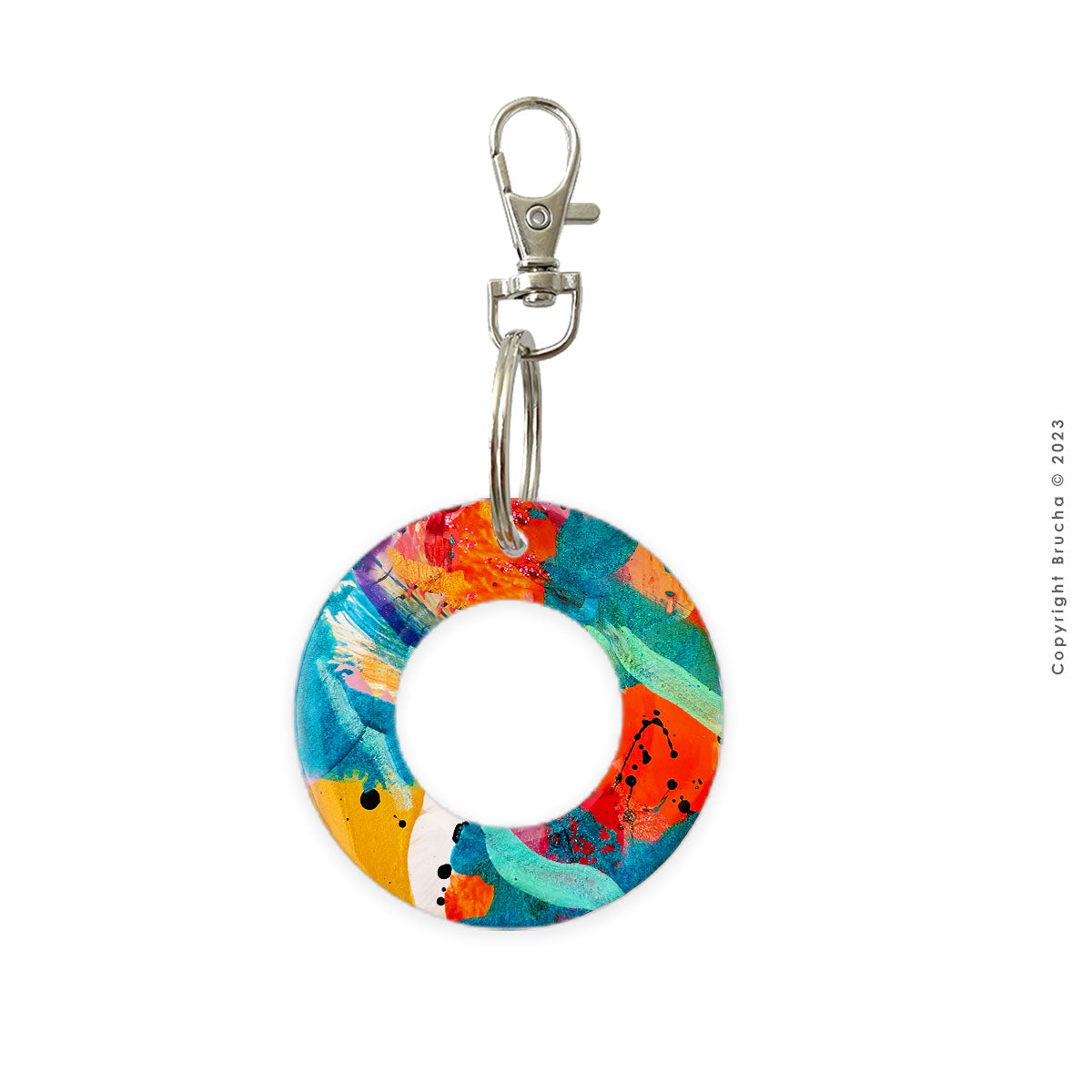 Llavero pintado a mano pieza única letra - O