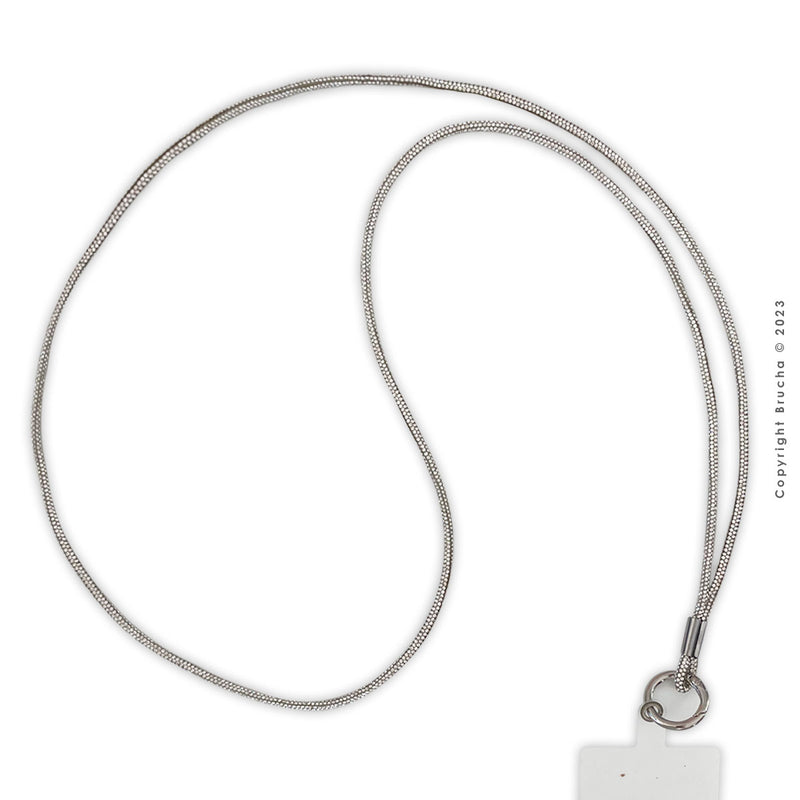 Correa para celular desmontable hands-free de brillos plateados