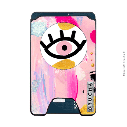 Cartera MagSafe con phone holder incluido handpainted - Aurora