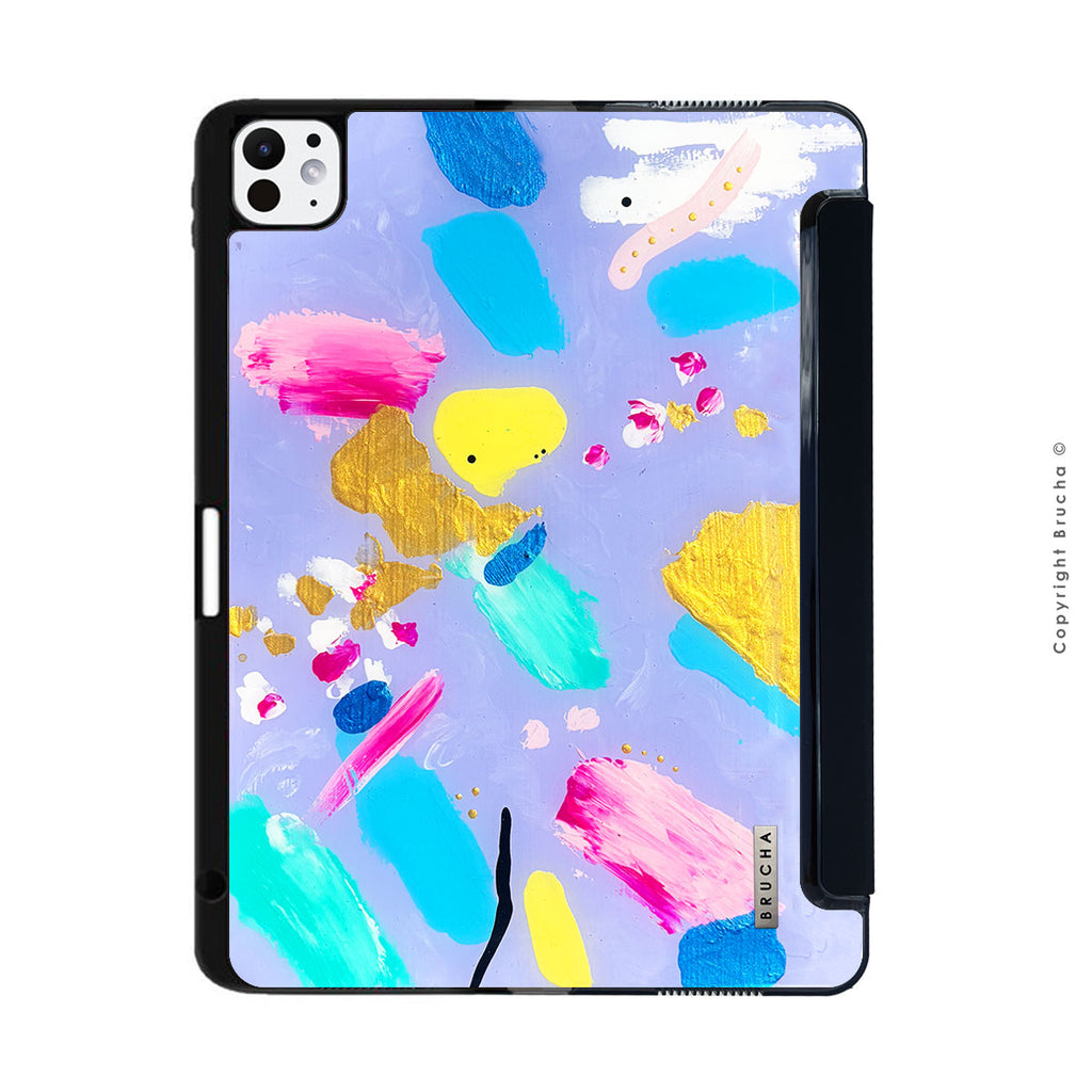 Funda ultra protectora para iPad pintada a mano pieza única - Lilac