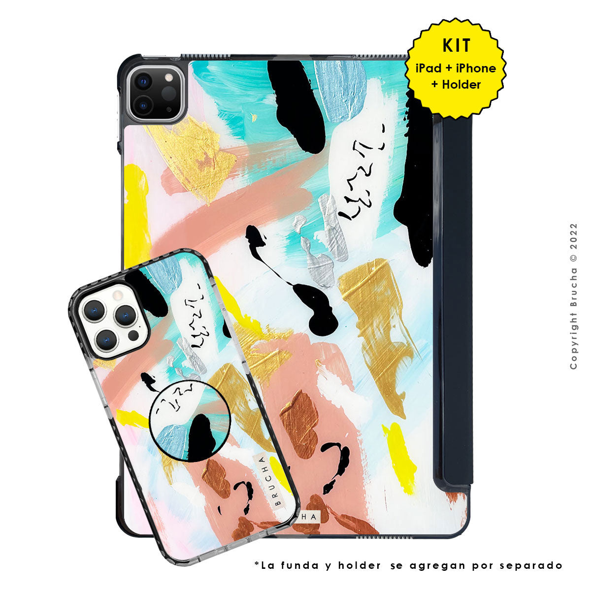 Funda ultra protectora para iPad pintada a mano pieza única - Eva