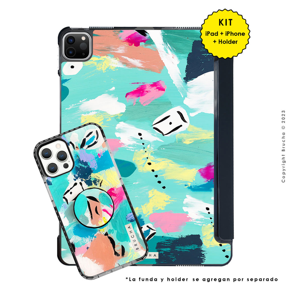 Funda ultra protectora para iPad pintada a mano pieza única - Laila