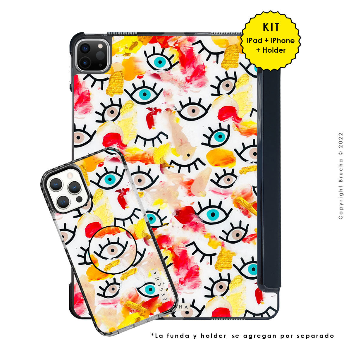 Funda ultra protectora para iPad pintada a mano pieza única - I See You Red