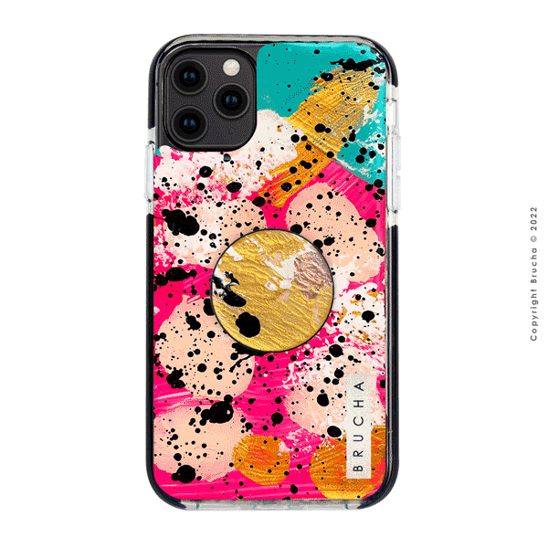 Set de funda ultra protectora, holder match y mica vidrio templado, pintada a mano para iPhone 11 Pro - Lloris