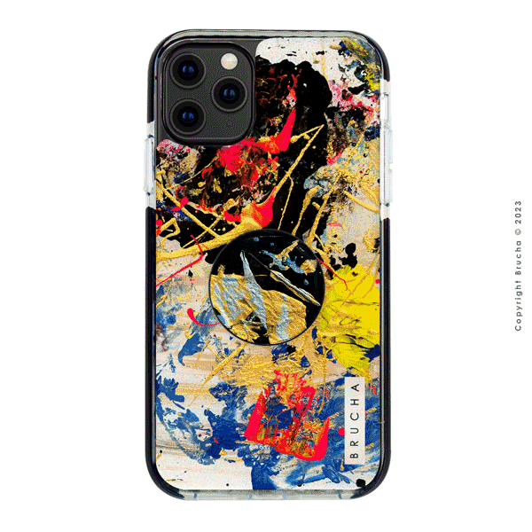 Set de funda ultra protectora, holder match y mica vidrio templado, pintada a mano para iPhone 11 Pro Max - Franz