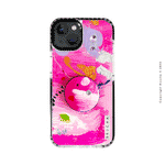 Set de funda ultra protectora, holder match y mica vidrio templado, pintada a mano con brillos Edición Limitada Rosa para iPhone 13 - Any