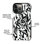 Set de funda ultra resistente, holder match y mica, pintada a mano para iPhone - Simpo