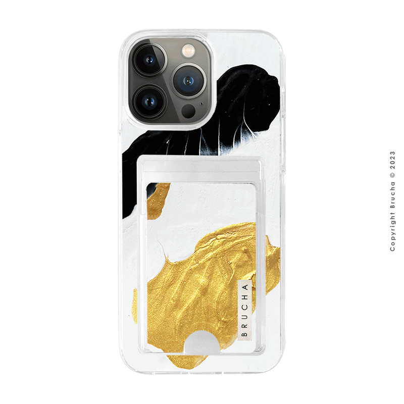 Funda Impact con cartera pintada a mano para iPhone 13 Pro Max - Crystal