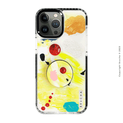 Set de funda ultra protectora, holder match y mica vidrio templado, pintada a mano con brillos Edición Limitada para iPhone 12/13 Pro Max - Daca