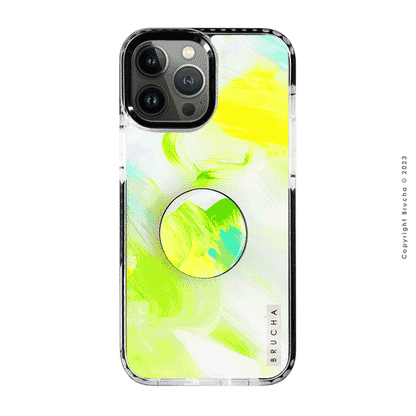 Set de funda ultra protectora, holder match y mica vidrio templado, pintada a mano para iPhone 12/13 Pro Max - Moroni