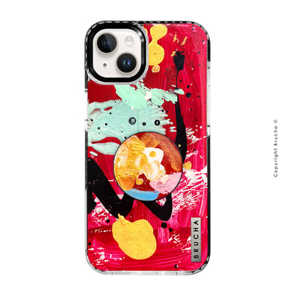 Set de Funda ultra protectora con holder match pintada a mano para iPhone 14/15 Plus – Ash