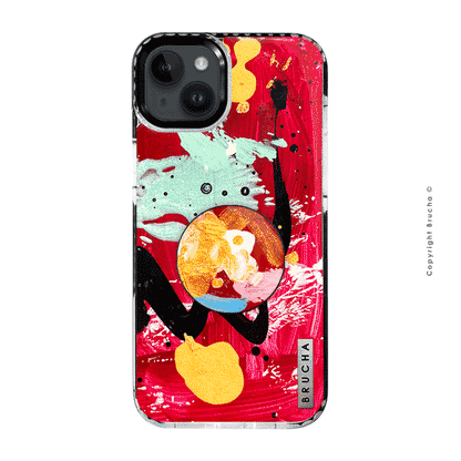 Set de Funda ultra protectora con holder match pintada a mano para iPhone 14/15 Plus – Ash