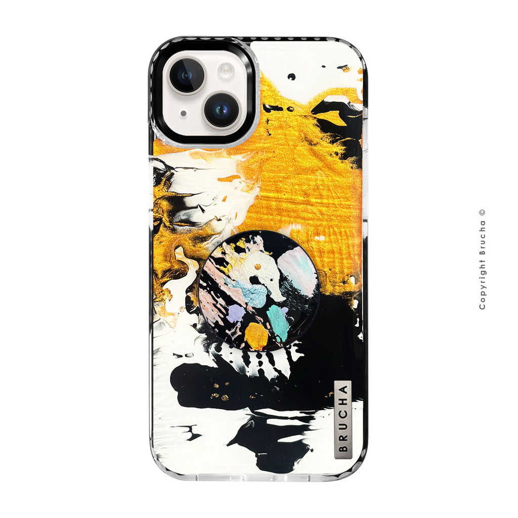 Set de Funda ultra protectora con holder match pintada a mano para iPhone 14/15 Plus – Doodle